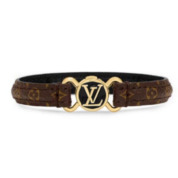 Louis Vuitton Jewelry - Authentic Louis Vuitton M8026 BC0223 Brown Gold LV Monogram Clic IT Bracelet